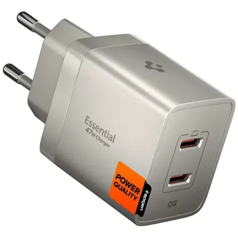 Spigen Essential EE472EU 47W natural titanium / Nabíječka / 2x USB-C