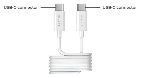 2-Power bílá / USB-C kabel / USB-C (M) - USB-C (M) / 1 m