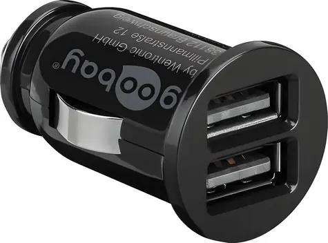 Goobay 58912 černá / Nabíječka do auta / 2x USB-A