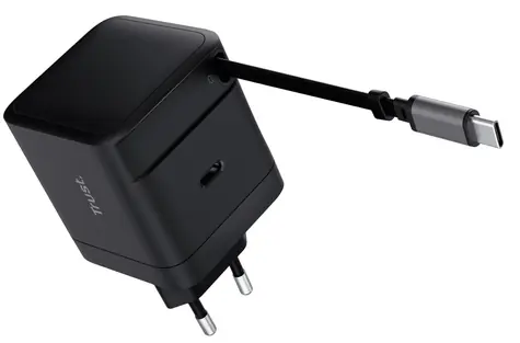 Trust Maxo 65W černá / Nabíječka / 65W / 1x USB-C / zasouvací kabel