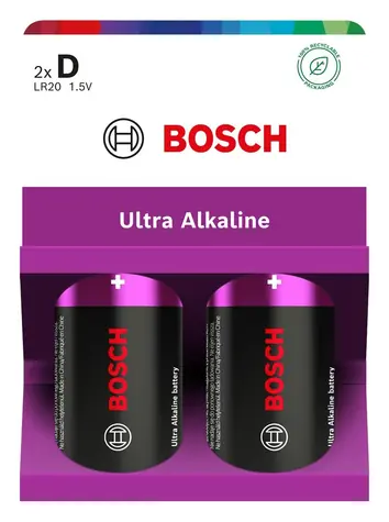Bosch LR20UA2B/00 / Baterie D (LR20) / Alkalická / 1,5 V / 2 ks