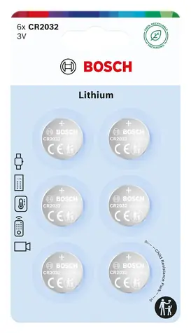 Bosch CR2032B6/00 / Baterie lithiová / CR2032 / 3V / 6 ks