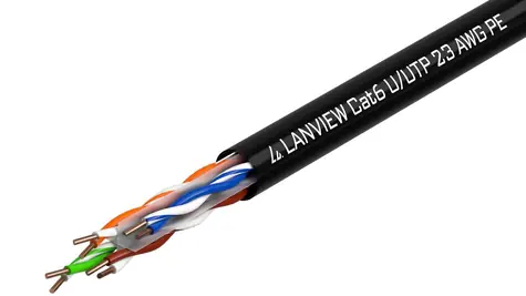 Lanview Cat6 U/UTP černá / Síťový kabel / 305 m / bez konektorů