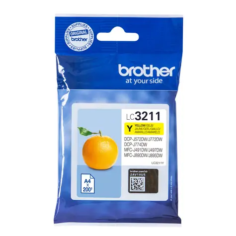 Brother LC-3211Y žlutá / Inkoustová kazeta / Originální / cca 200 stran / DCP-J772DW, MFC-J890DW