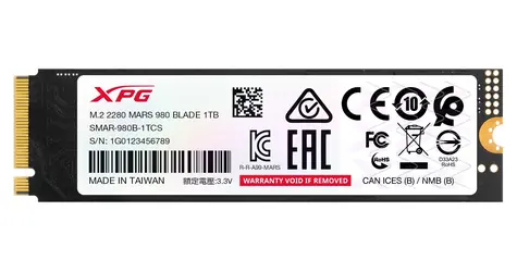 ADATA XPG MARS 980 BLADE 1 TB / SSD / M.2 2280 / PCIe Gen5x4 / čtení: 14 000 MB/s / zápis: 10 000 MB/s