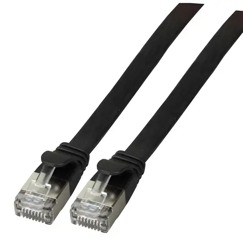 EFB U/FTP Cat6A 2 m černá / Plochý patch kabel / RJ-45 / PVC