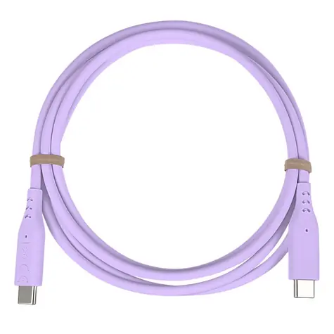 PremiumCord silikonový USB-C - USB-C fialová / Kabel / 60W / PD / 480 Mbps / 1,5 m