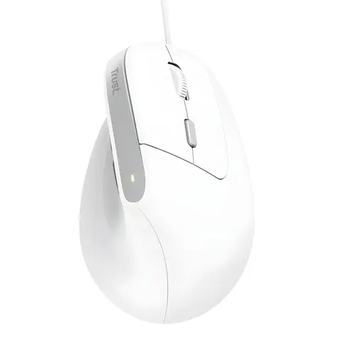 Trust Bayo II bílá / Vertikální myš / optická / 2400 DPI / 6 tlačítek / USB-A