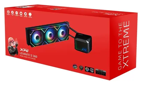 ADATA XPG Levante II 360 černá / Vodní chladič CPU / 3x 120mm / ARGB / 800-2000 RPM / 29,33 dB