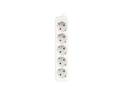 Lanberg napájecí lišta 5x Schuko bílá / Napájecí lišta / měděný kabel / dětská pojistka / 3 m