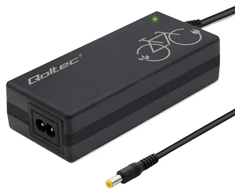 Qoltec 50761 Nabíječka pro e-kola černá / 84W / 42V / 2A / 5.5x2.5