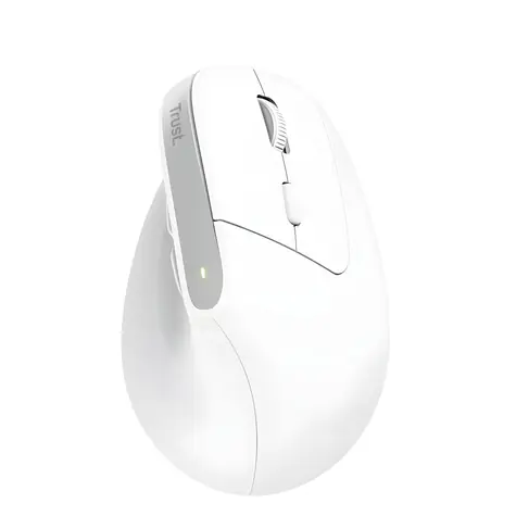 Trust Bayo+ bílá / Vertikální myš / optická / 2400 DPI / 6 tlačítek / USB / Bluetooth