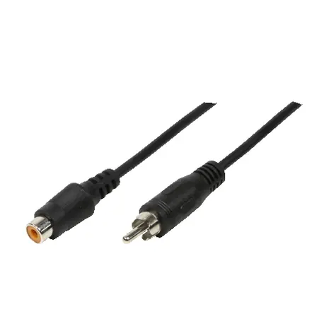 LogiLink Prodlužovací audio kabel cinch černá / Prodlužovací audio kabel / Cinch (M) - Cinch (F) / 5 m