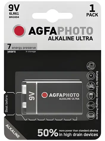 AgfaPhoto Ultra 6LR61 / Alkalická baterie / 9V / 1 ks