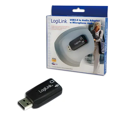 LogiLink USB zvuková karta 5.1 / Zvuková karta / Virtual 3D Sound / Plug & Play / mikrofonní vstup