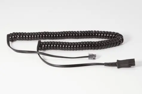 Auerswald spirálový telefonní kabel RJ9 pro COMfortel / Kabel / Quick Disconnect / černá