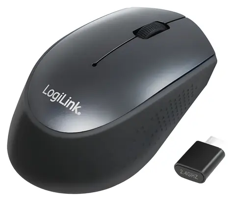LogiLink bezdrátová optická myš černá / Myš / 2,4 GHz / USB-C přijímač / 3 tlačítka