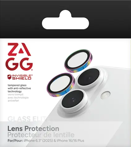 ZAGG InvisibleShield Premium Glass duhová / Ochranné sklo čoček / Apple iPhone 17/16/16+ / 2 ks