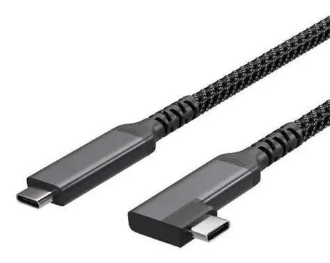 Shiverpeaks USB-C nabíjecí kabel 90° / Nabíjecí kabel / USB 3.2 / PD 100 W / textilní / 1 m