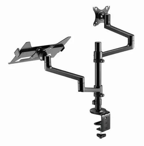 Gembird MA-DA-04 černá / Stolní držák monitoru / 2x rameno / VESA 75x75, 100x100 / 17-32