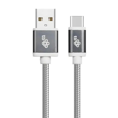 TB Touch 1,5 m šedá / Datový kabel / USB-A (M) - USB-C (M) / Opletený