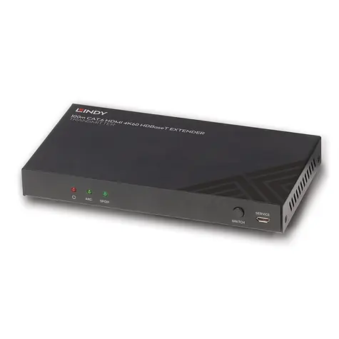 Lindy HDBaseT Cat.6 100m / HDBaseT vysílač / HDMI 4K60Hz / audio, IR, RS-232 / černá