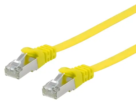 Equip Cat6a Flat žlutá / Patch kabel / U/FTP / 1 m / LSZH