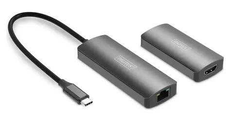 Digitus USB-C - HDMI Extender / Prodlužovač signálu / CAT6A / 30 m / 4K 120Hz / HDCP 2.3
