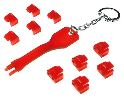 LogiLink Blokátor portů RJ-45 s klíčem červená / Blokátor portů / 10 ks