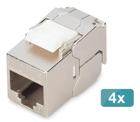 Digitus DN-93615-S-4 / Keystone modul / CAT 6A / stíněný / LSA / PoE / 4 ks