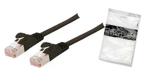 Shiverpeaks patch kabel Cat7 plochý úhlový / Patch kabel / U/FTP / 600 MHz / pozlacené RJ-45 / černá / 10 m