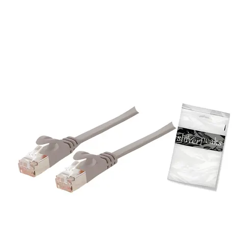 Shiverpeaks Cat7 U/FTP plochý slim 10m šedá / Patch kabel / RJ45-RJ45 / 600 MHz