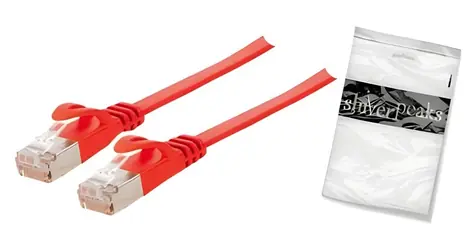 Shiverpeaks Cat7 plochý 2m červená / Patch kabel / U/FTP / RJ-45 / 600 MHz