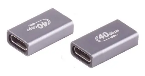 Shiverpeaks USB-C spojka Pro šedá / Redukce / USB4 40 Gbit/s / DisplayPort 2.0 / USB PD / kovové tělo