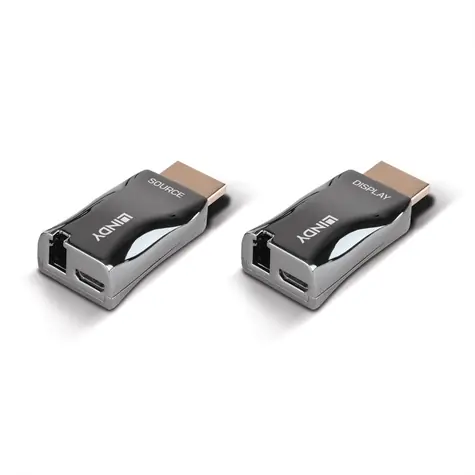 Lindy 38392 tmavě šedá / HDMI extender po optickém vlákně / 4K 60Hz / 300 m / LC konektor
