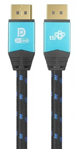 TB Touch DisplayPort 2.1 opletený kabel / Video kabel / DisplayPort - DisplayPort / 2 m / zlacené konektory