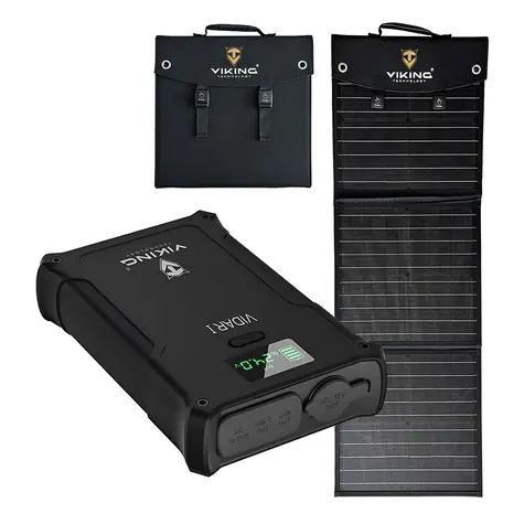 Viking VIDAR I + L60 PD černá / Set powerbanka a solární panel / 38400 mAh / 160 W / solární dobíjení 60 W