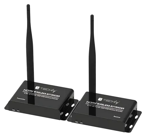 Techly IDATA HDMI-WL55 černá / HDMI extender / bezdrátový / Wi-Fi / Full HD 60 Hz / 50 m