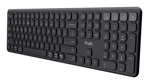 Trust Vaiya černá / Bezdrátová klávesnice / US layout / RF 2.4GHz & Bluetooth / numerická klávesnice
