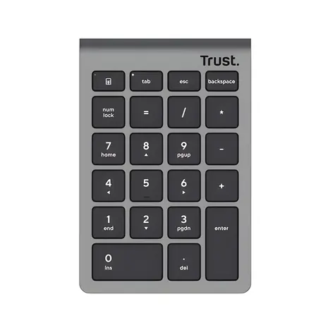 Trust Xalas stříbrná / Numerická klávesnice / RF 2,4 GHz / 22 kláves / USB přijímač