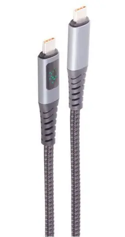 Shiverpeaks USB-C nabíjecí kabel s displejem / Nabíjecí kabel / USB-C - USB-C / 240 W PD / USB 2.0 / 2 m