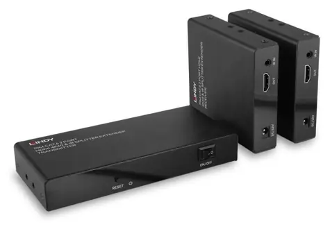 Lindy HDMI extender 70 m černá / HDMI extender / 2 porty / 4K 60Hz / HDCP 2.2 / EDID management / Cat.6