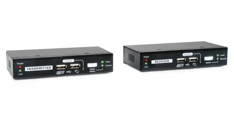 LevelOne KVM-9036 černá / KVM extender / Cat5 / 2x USB-A / 2x VGA / 100m
