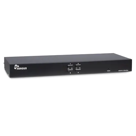 Inter-Tech AS-9104DA / KVM přepínač / Rackmount / 4× DVI-I / USB / audio / 256 PC
