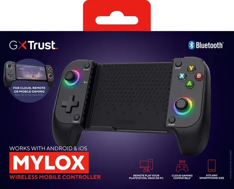 Trust GXT 735 Mylox černá / Gamepad / Bezdrátový / Bluetooth 5.0 / Android, iOS / výdrž 12 h