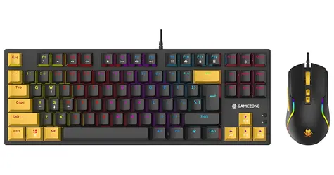 Tracer GAMEZONE Hornet 87 černá, žlutá / Set klávesnice s myší / Mechanická / RGB podsvícení / USB / EN layout