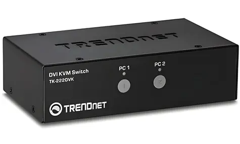 TRENDnet TK-222DVK / KVM přepínač / 2-Port / DVI-I / USB Hub / Audio