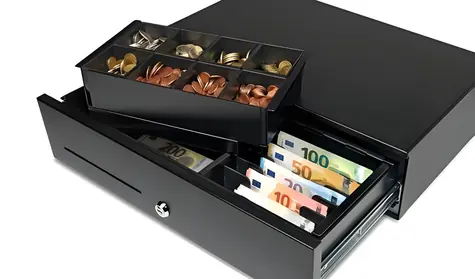 SAFESCAN HD-5030 černá / Pokladní zásuvka / Kovová konstrukce / 12V / Se zámkem
