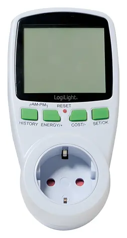 LogiLink Měřič spotřeby elektřiny / Wattmetr do zásuvky / 3680 W / 16 A / LCD displej