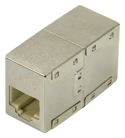 LogiLink RJ45 spojka Cat.6 STP / Kabelová spojka / 2x RJ45 / Kovové pouzdro / 250 MHz